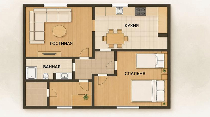 Размер и расположение комнат в доме